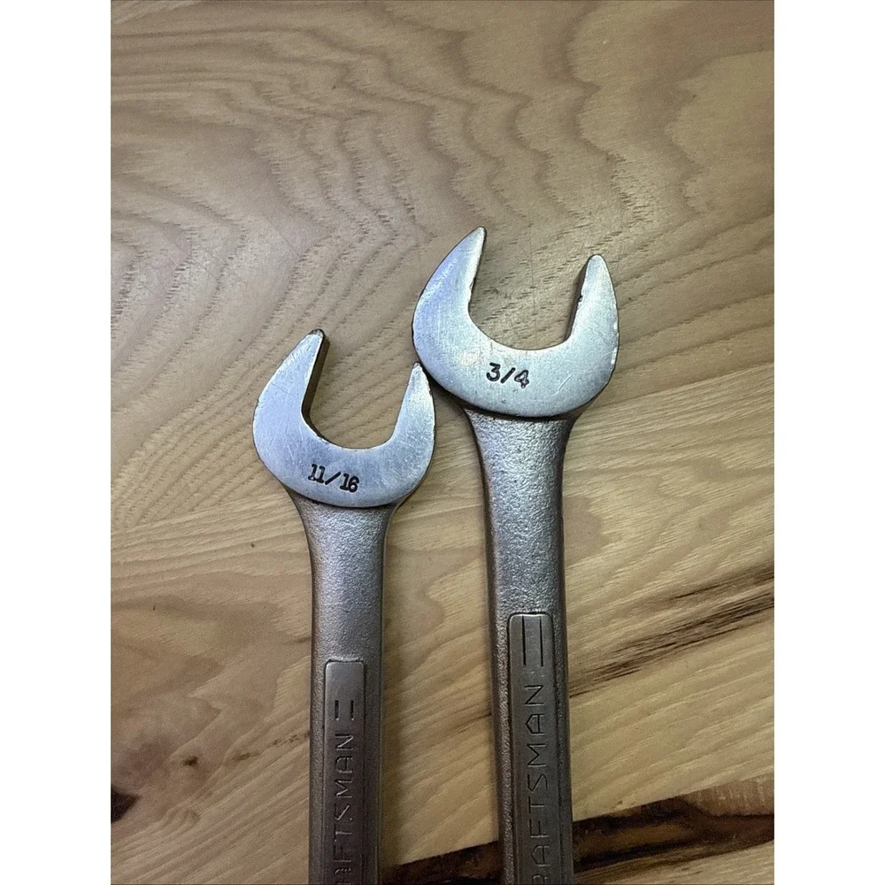 Lot of 2 Craftsman  3/4X5/8 & 19/32X11/16 Double Open End Wrench V 44581,44582